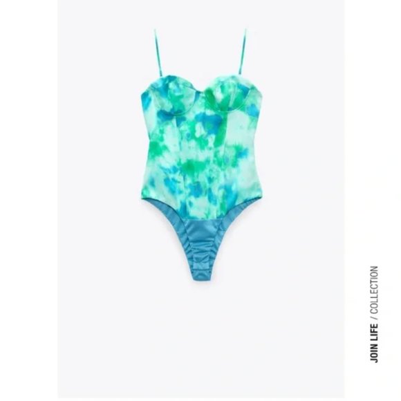NWT ZARA TIE DYE BODY SUIT - Picture 1 of 7